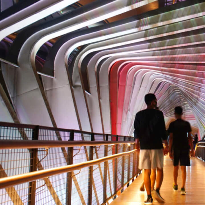 Pedestrian Bridge Installation at California State University, Los Angeles