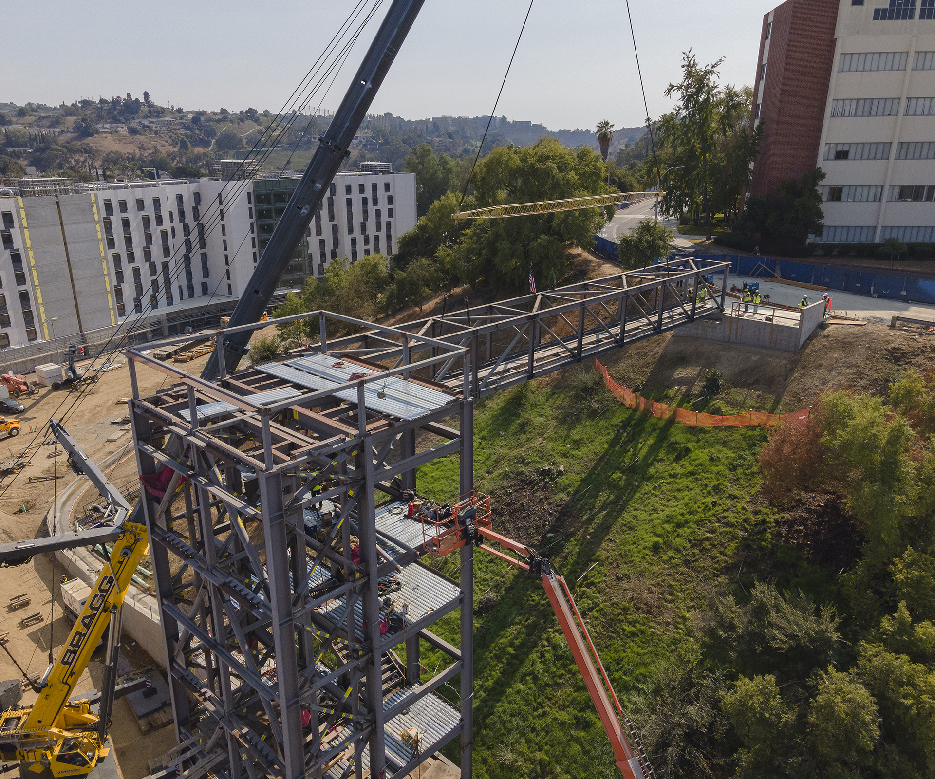 Pedestrian Bridge Installation at California <br />State University, Los Angeles